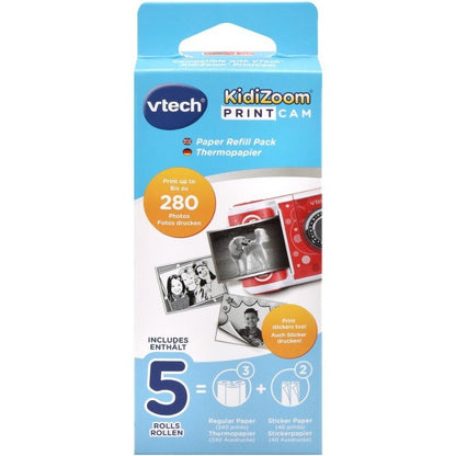 VTech 5 Rolls Kidizoom PrintCam Paper Refill Pack - Regular & Sticker Paper