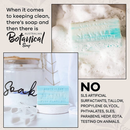 Australian Botanical Sea Salt Ocean Minerals Body Gentle Wash Bar Soap 8 x 200g