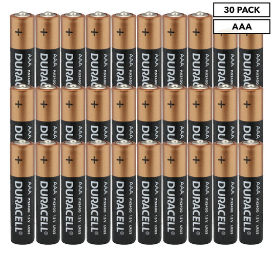 Duracell AAA 1.5V Alkaline Batteries 30 Pack Coppertop for Toys RC TV Remote