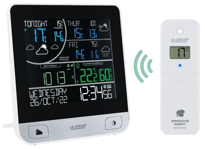 La Crosse Smart Wi-Fi Colour Weather Forecast Station Android iPhone App Monitor