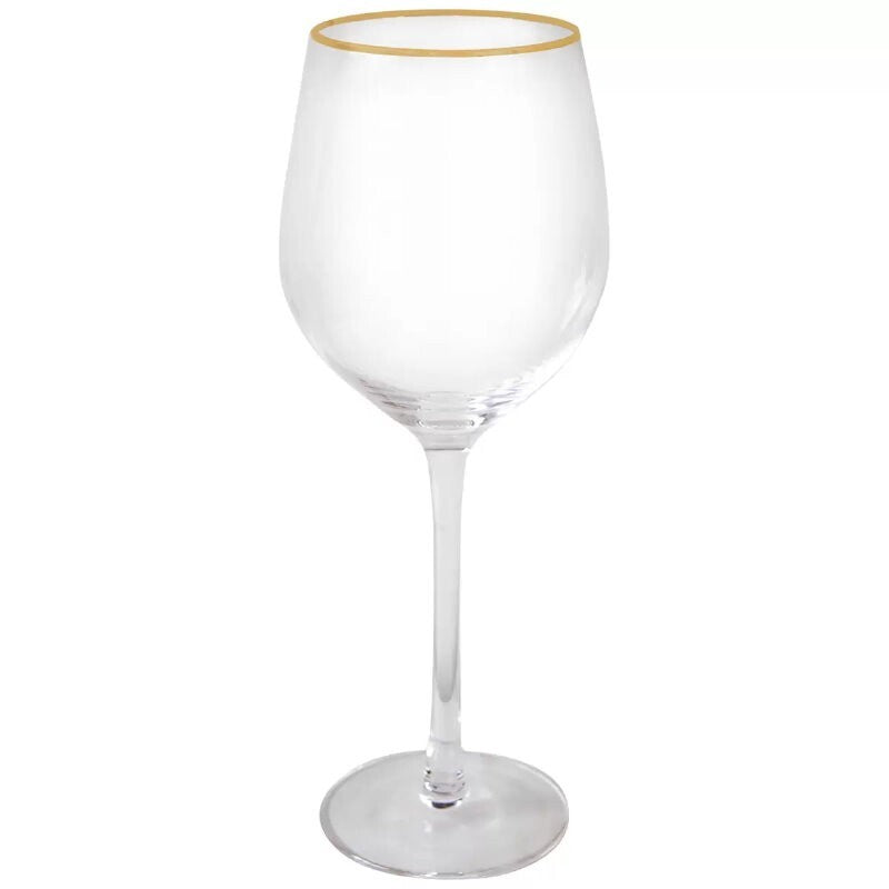Cristina Re Chiara Wine Glasses - 6 Piece Set, 24ct Gold Trimmed & Lead Free