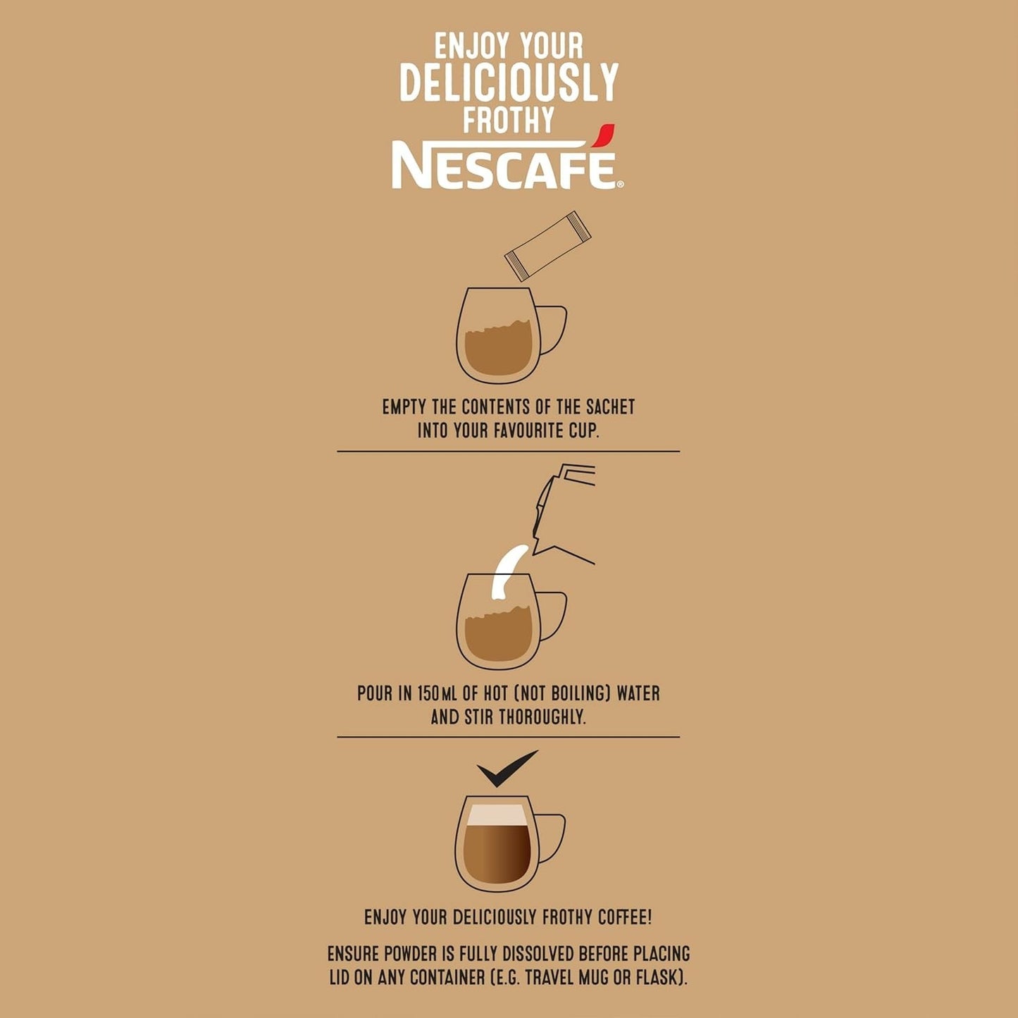 Nescafe Instant Coffee Stick Creamy & Frothy Cappuccino 30 x 12.5g Sachets