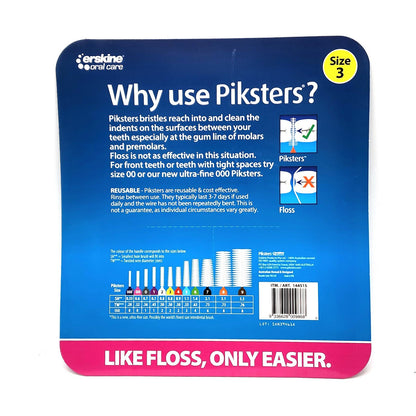 120 x Piksters Interdental Brushes Oral Dental Floss Size 3 Teeth Clean Pick