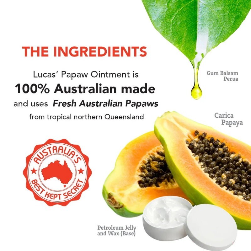 100% Lucas' Papaw Ointment Paw Paw Cream Handy Tube 25g Aussie Made