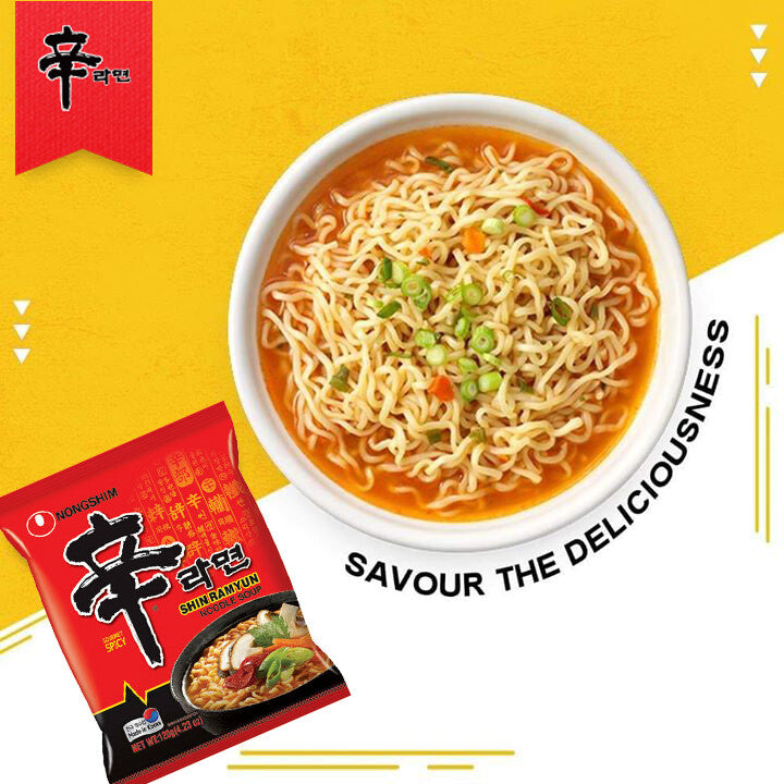 Nongshim Shin Ramyun Instant Noodle Soup Gourmet Spicy Noodle Box Bulk 20 x120g