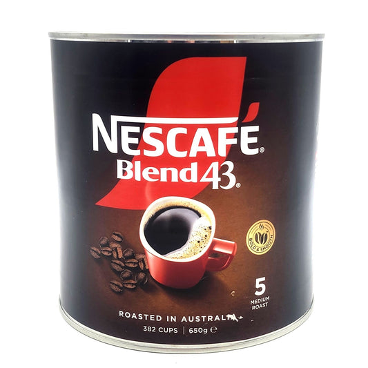 650g Nescafe Blend 43 Medium Roast Office Instant Coffee Made In Australia Tin