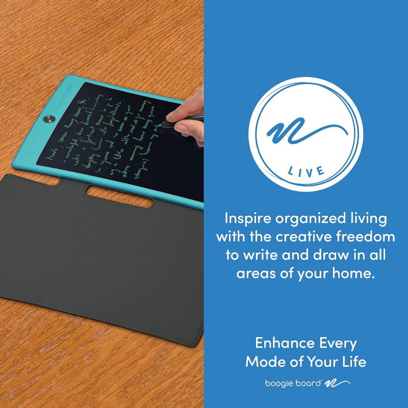 Boogie Board 8.5" Jot Reusable Writing Tablet with Protective Folio, Magnets