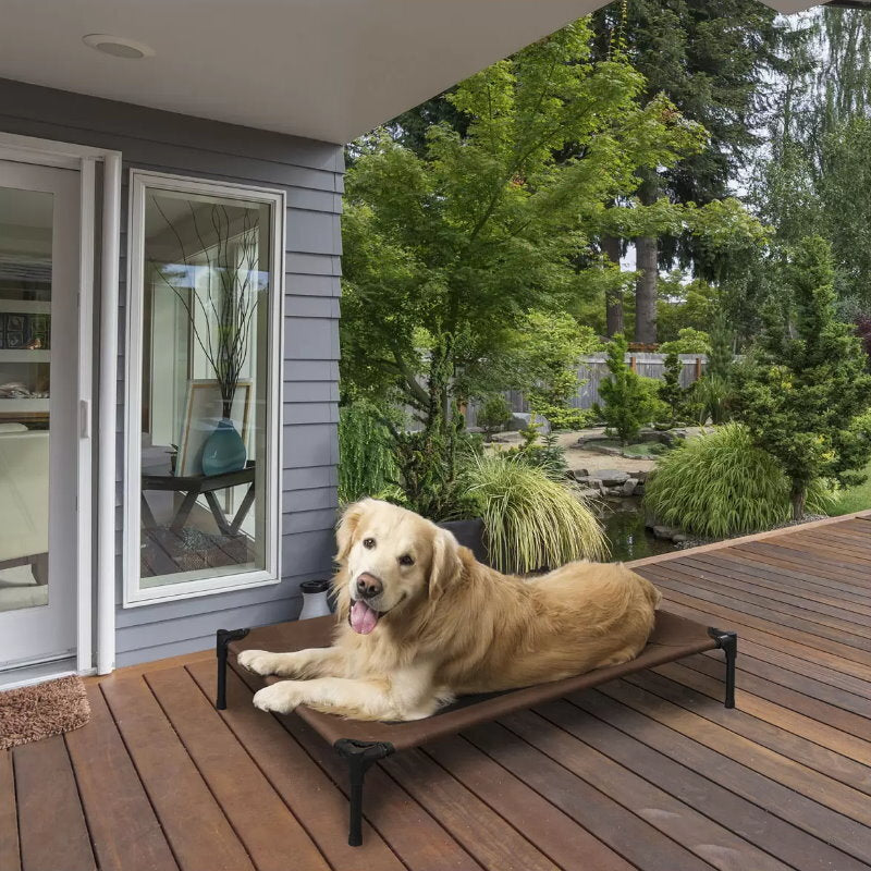 SolarTec Elevated Pet Dog Cot Bed with Removable Canopy Indoor/Outdoor - Large