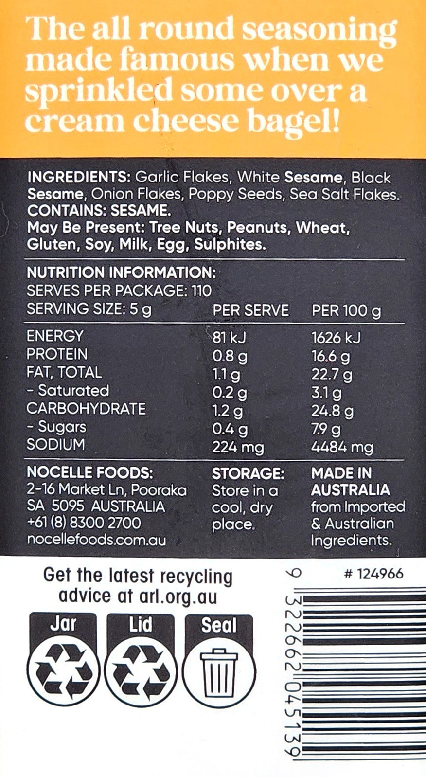 2 x 550g More Than Just Bagel Natural Seasoning For Sprinkling Over Anything
