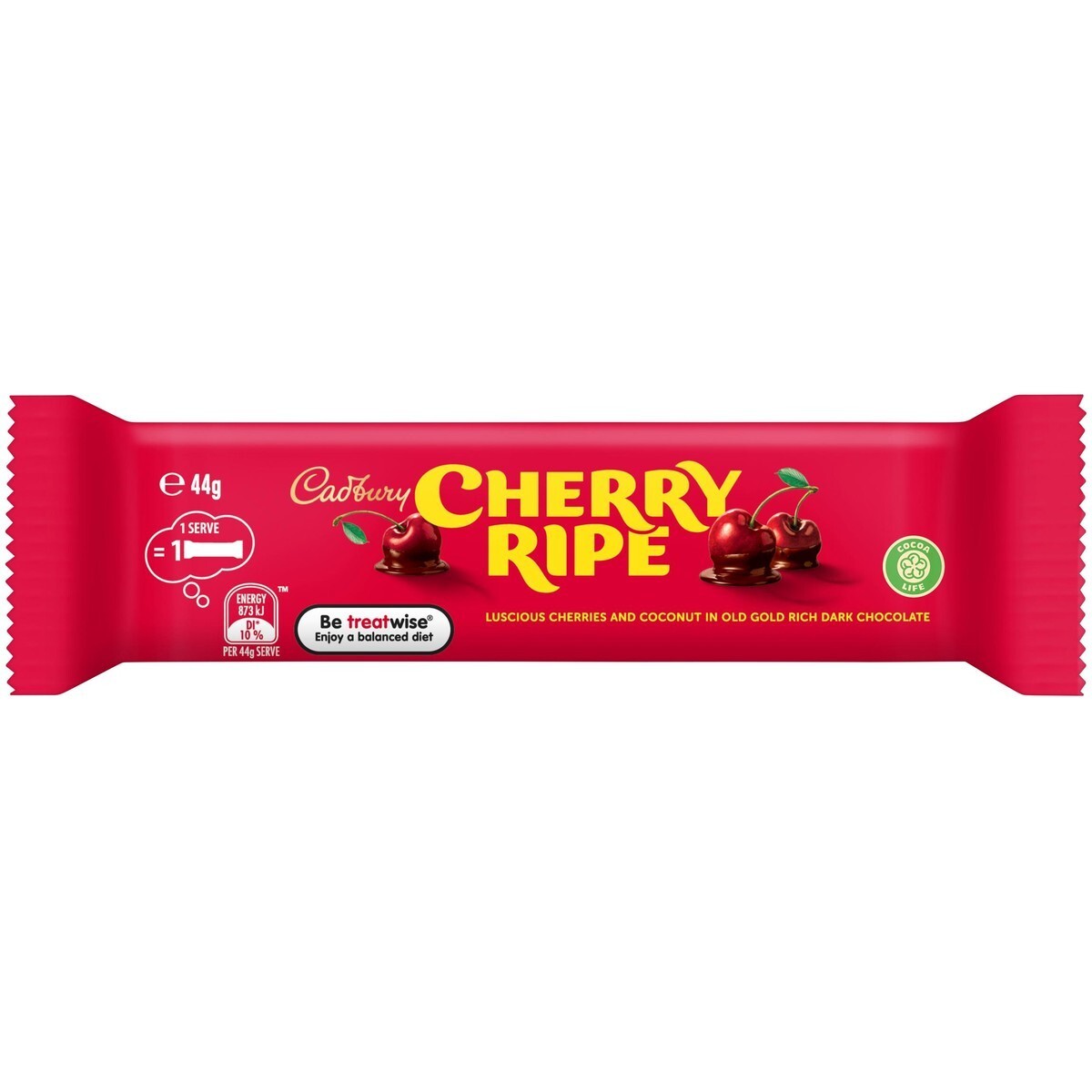 Cherry Ripe Chocolate Candy Bar 48 x 44g Milk Chocolate Cherry and Coconut Sweet