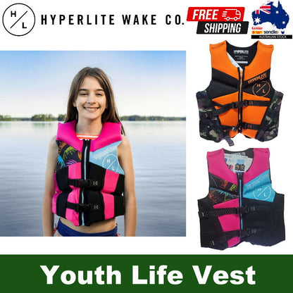 Hyperlite Wake Co Junior Youth Life Vest Jacket Swimming Ski Boat for 22-40Kg