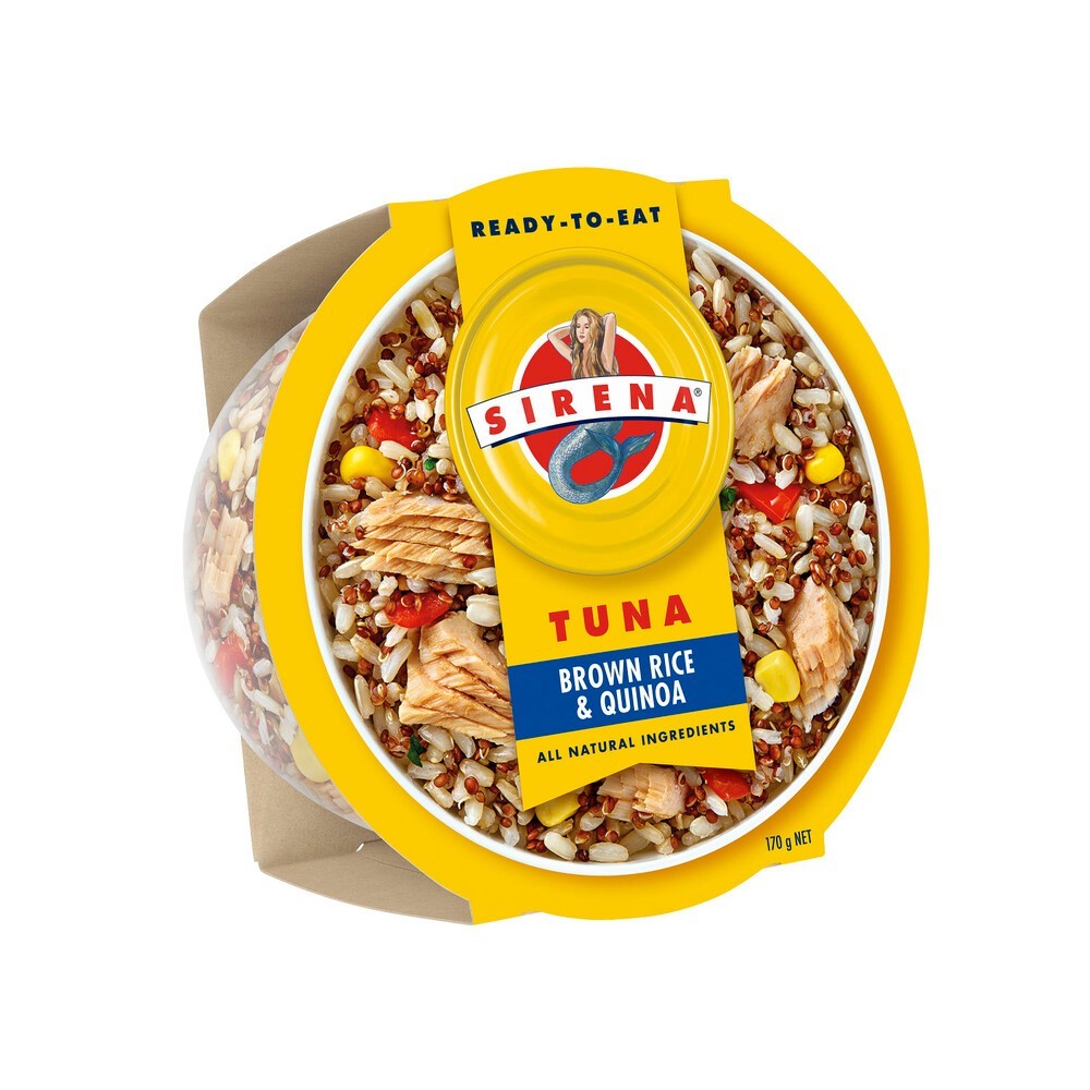 Sirena 5 x 170g Tuna Brown Rice & Quinoa Healthy Ready to Eat Lunch Dinner Meals