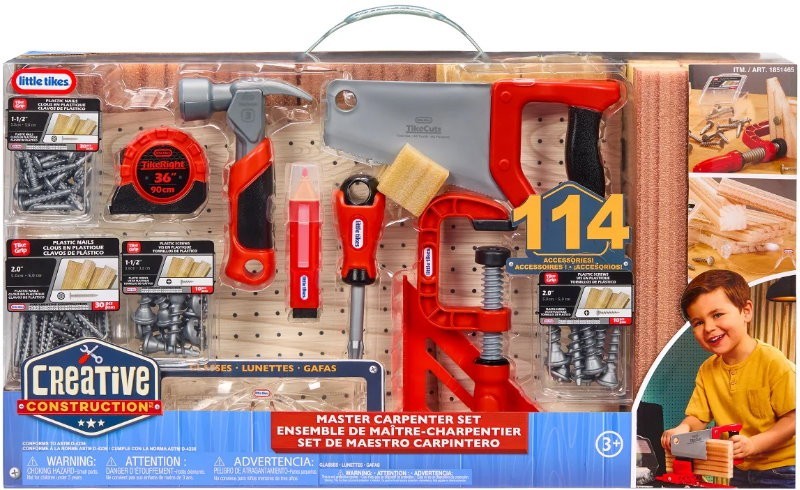Little Tikes 114 PCs Creative Construction Master Carpenter Set Pretend Play Toy