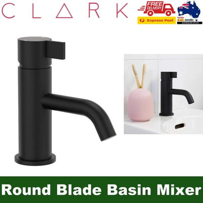 Clark CL10007.B5ACTO Round Blade Basin Mixer Matte Black WELS 5 Star 6L/min