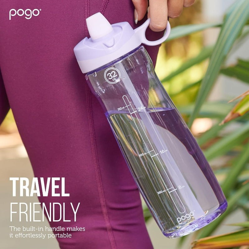Pogo Tritan Water Bottle with Soft Straw 946 ml (32 oz) - Leakproof, BPA-Free