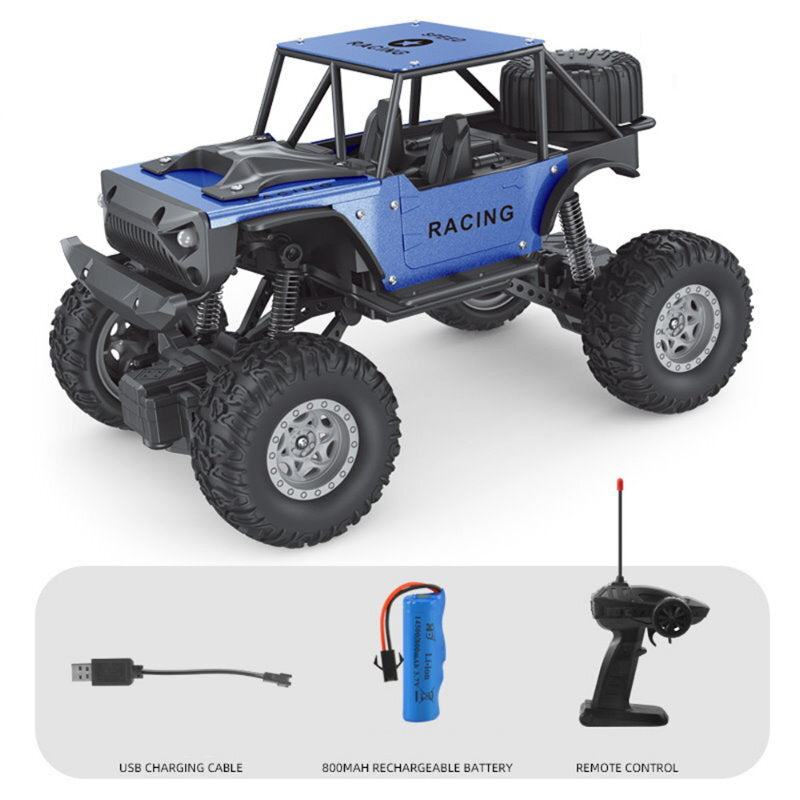 MGRC RTR 1/18 Scale 2.4G RWD RC Off-Road Car 2WD High Speed w/ LED Lights, Alloy