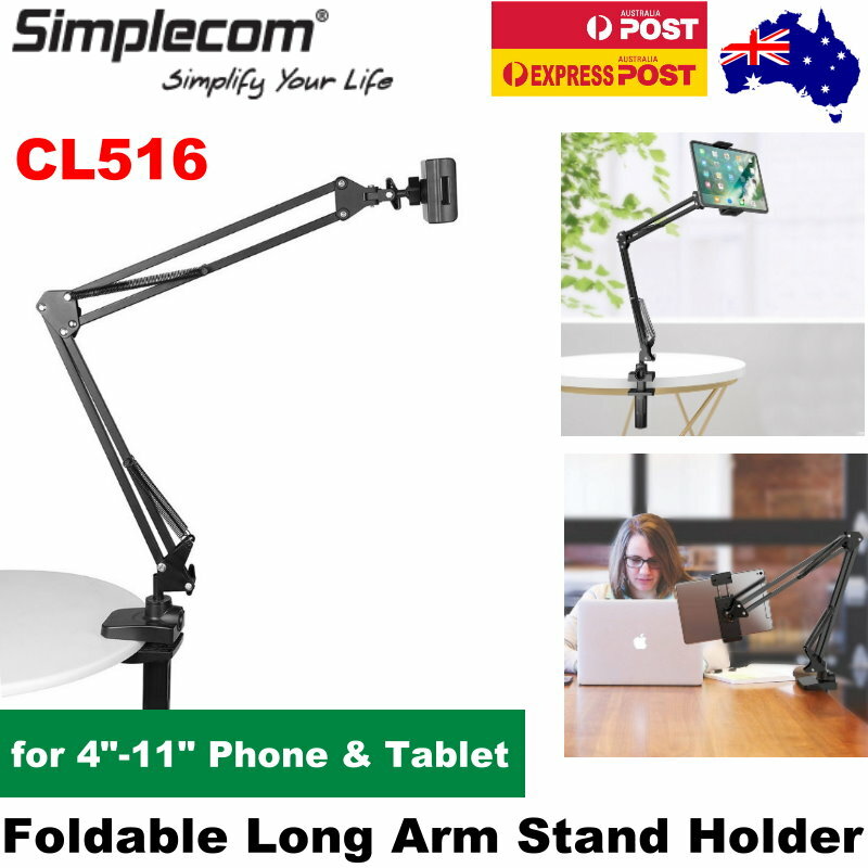 Simplecom CL516 Phone & Tablet (4"-11") Holder Foldable Long Arm Stand Holder