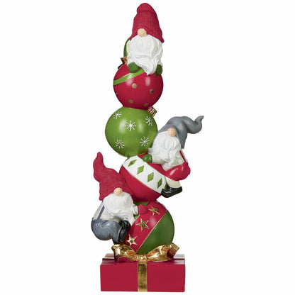 Stacked Gnomes 50cm Batteries Powered LED Lights Christmas Decoration Statue
