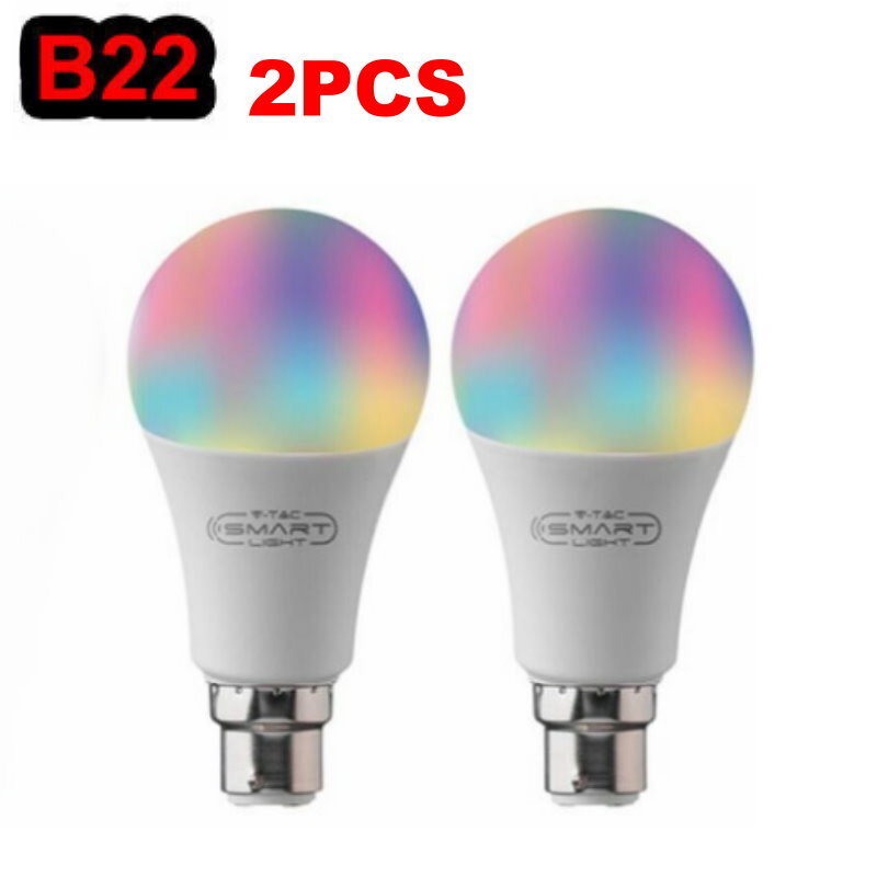 V-TAC Bluetooth Smart RGB LED Light Bulb A60 E27 or B22 - App or Voice Control