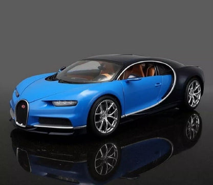 Maisto 1:18 Scale Special Edition Bugatti Chiron Die Cast Car Set Blue-Black