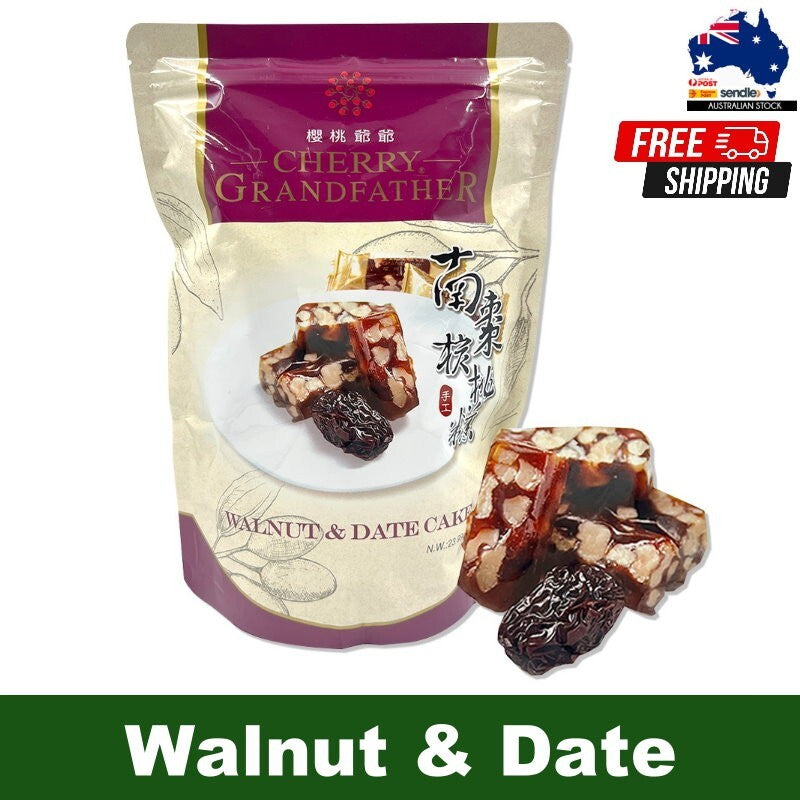 Cherry Grandfather Walnut & Date Cake 380g Vegan, Hand-Made, No Additives