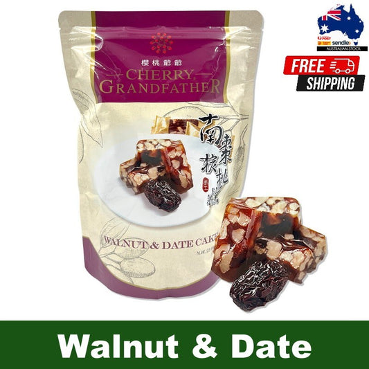 Cherry Grandfather Walnut & Date Cake 380g Vegan, Hand-Made, No Additives