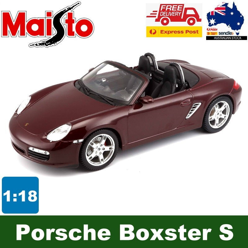 Maisto 1:18 Scale Special Edition Porsche Boxster S Die Cast Car Set Maroon