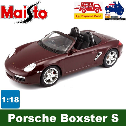 Maisto 1:18 Scale Special Edition Porsche Boxster S Die Cast Car Set Maroon