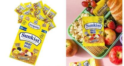 Sunkist 80-Pack Assorted Mixed Fruit Snacks Flavored Gummies (80 x 23g)