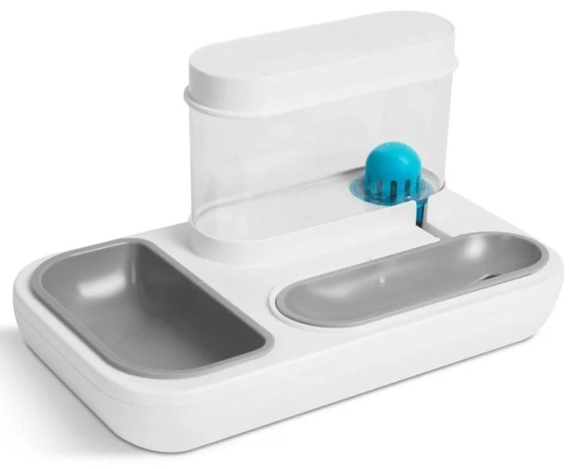 Ameifu 2-in-1 Cat Pet Bowls Food & Water Dispenser with Automatic Water Fountain