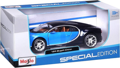 Maisto 1:18 Scale Special Edition Bugatti Chiron Die Cast Car Set Blue-Black
