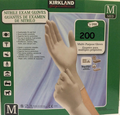 Multi Purpose Nitrile Exam Protective Glove Latex Free 200 Disposable Size S M L