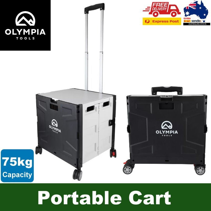 Olympia Tools Folding Portable Utility Tools Cart w/ 4 Rotation 360° Wheels