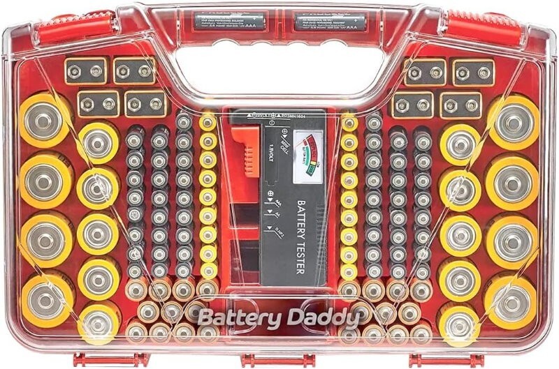 Battery Daddy Battery Organiser Up To 174 Batteries Holds Storage Case w/ Tester