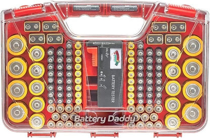 Battery Daddy Battery Organiser Up To 174 Batteries Holds Storage Case w/ Tester