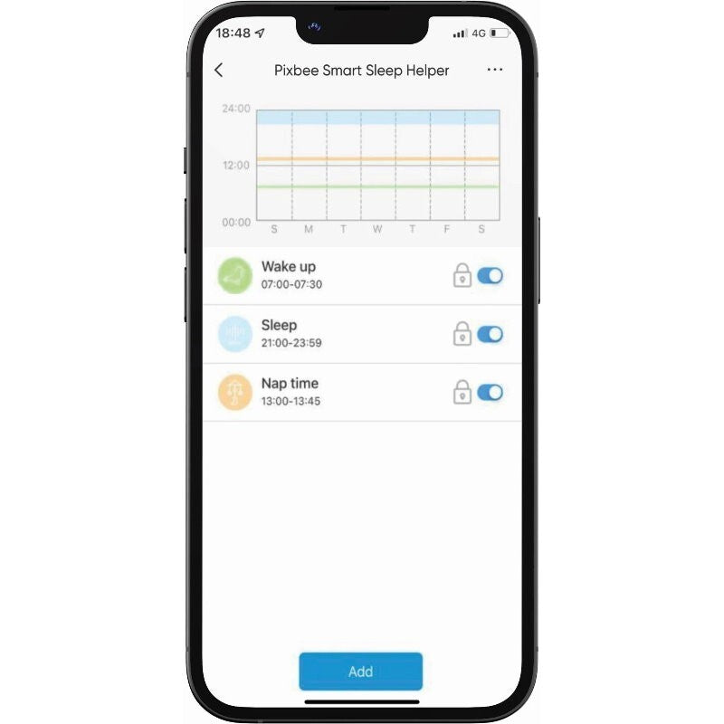 Pixbee Resti Smart Sleep Helper with Light & Sound - Sleep Smart Nursery Light