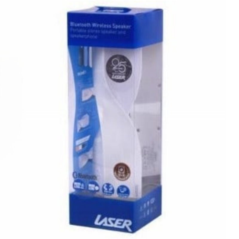 Laser Twist Portable Bluetooth Wireless Speaker - White