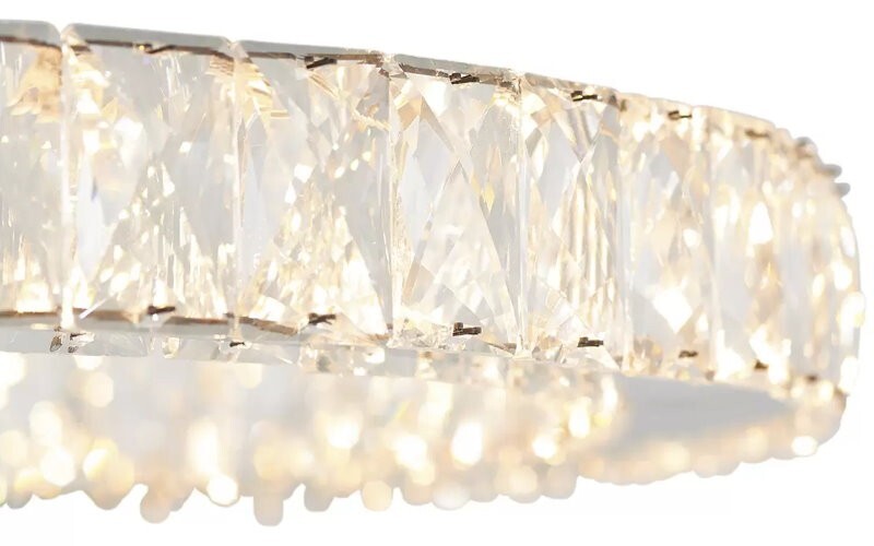 Artika Glass Crystal Halo LED Integrated Pendant Fixture Ring Light