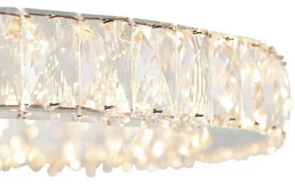 Artika Glass Crystal Halo LED Integrated Pendant Fixture Ring Light