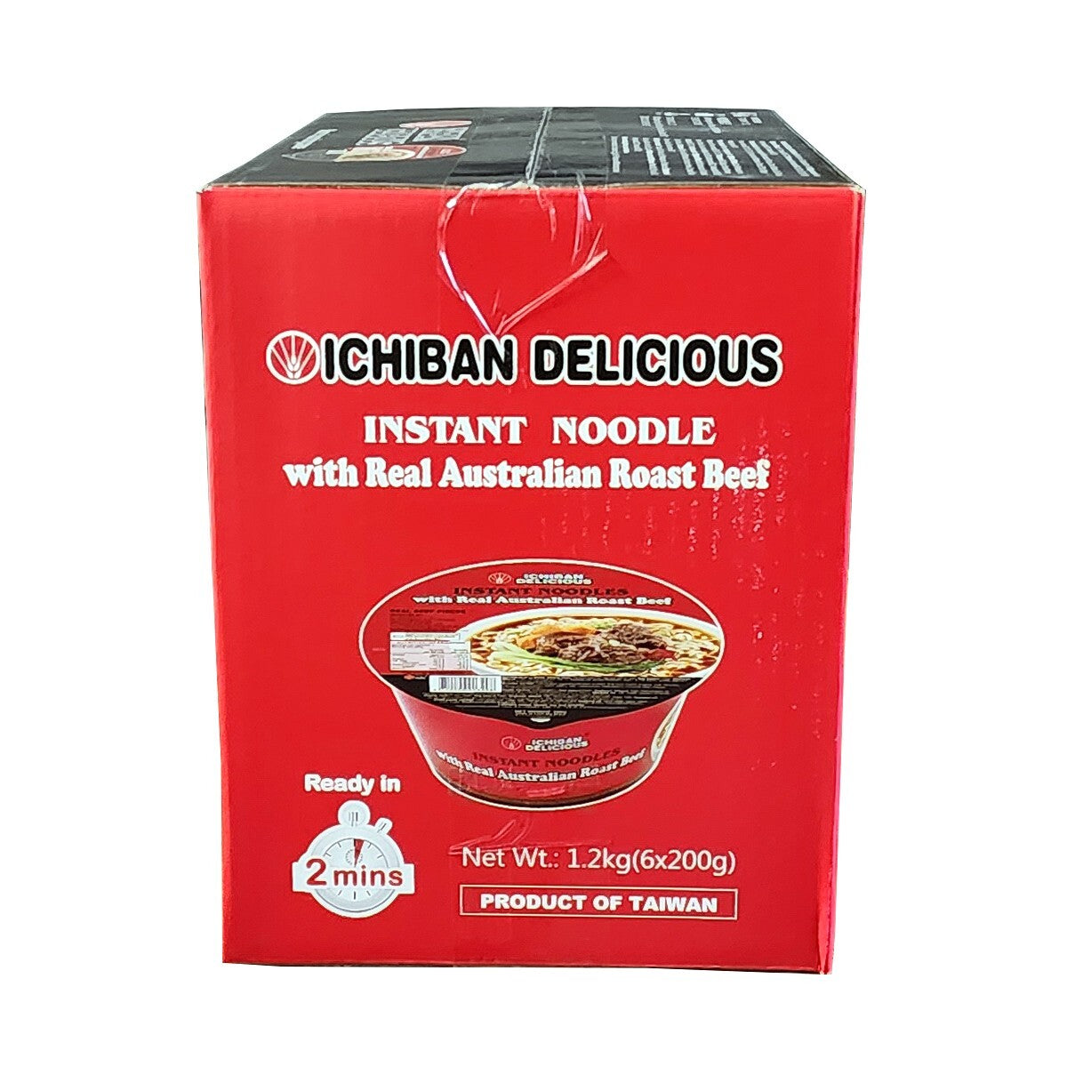 Ichiban Delicious With Real Australian Roast Beef Instant Bowl Noodles 6 x 200g