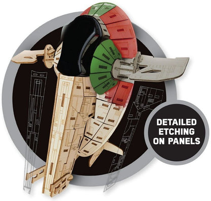 Star Wars Wood Worx The Mandalorian Bobba Fett's Starfighter 3D Wooden Model Kit