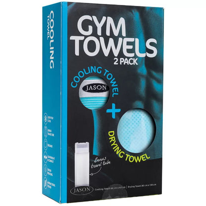 2 Pack Jason Gym Towel Set - Instant Cooling Towel & Ribbed Drying Towel