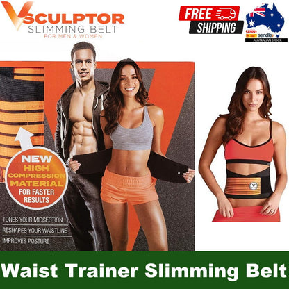 VSculptor Waist Trainer Sweat Belt / Slimming Belt Faster Result For Men & Women