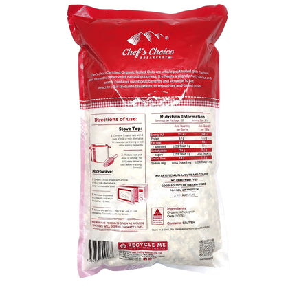 Australian Organic Breakfast Rolled Oats Source of Protein Fibre GMO Free 1kg