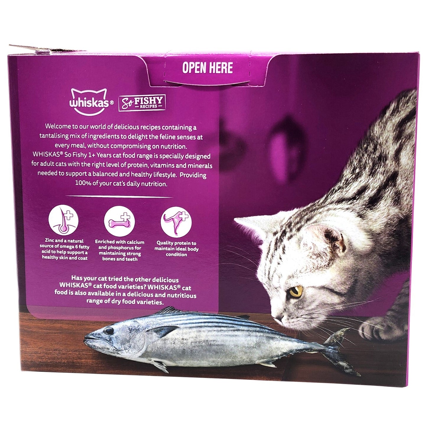 60 x 85g Whiskas Wet Cat Food Ocean Fishy Recipes Tuna Salmon Mackerel Real Fish