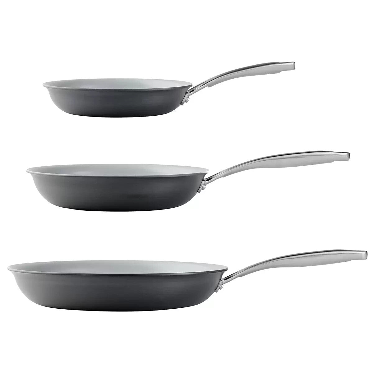 Tramontina 3pcs Frypan Set 20cm 25cm 30cm Non-Stick Aluminium Cast Handle Set