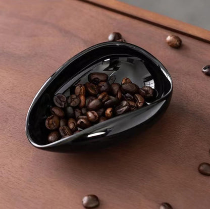 Ceramic Coffee Bean Dosing Cup Black Espresso Barista Vessel for Home Cafe Use