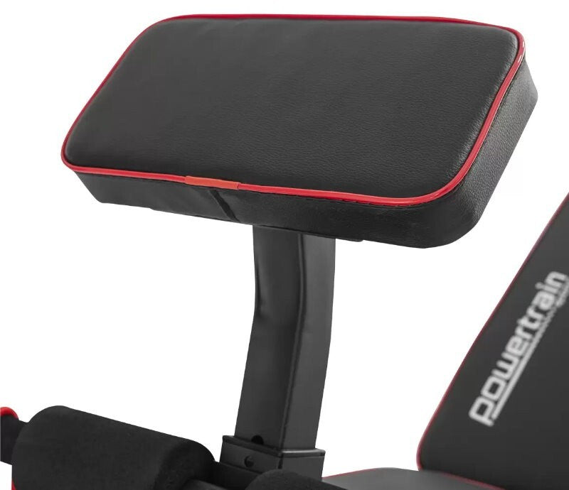 Powertrain Adjustable FID Home Gym Bench with Preacher Curl Pad Max Load 150kg