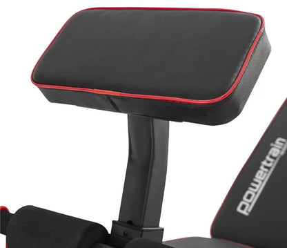 Powertrain Adjustable FID Home Gym Bench with Preacher Curl Pad Max Load 150kg