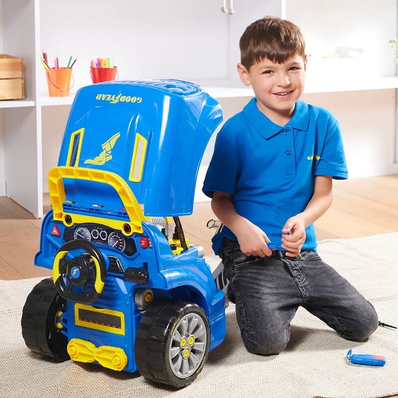 Goodyear 58-Piece Kid’s Mega Car Engine Repair Set Take Apart Mechanical Toy